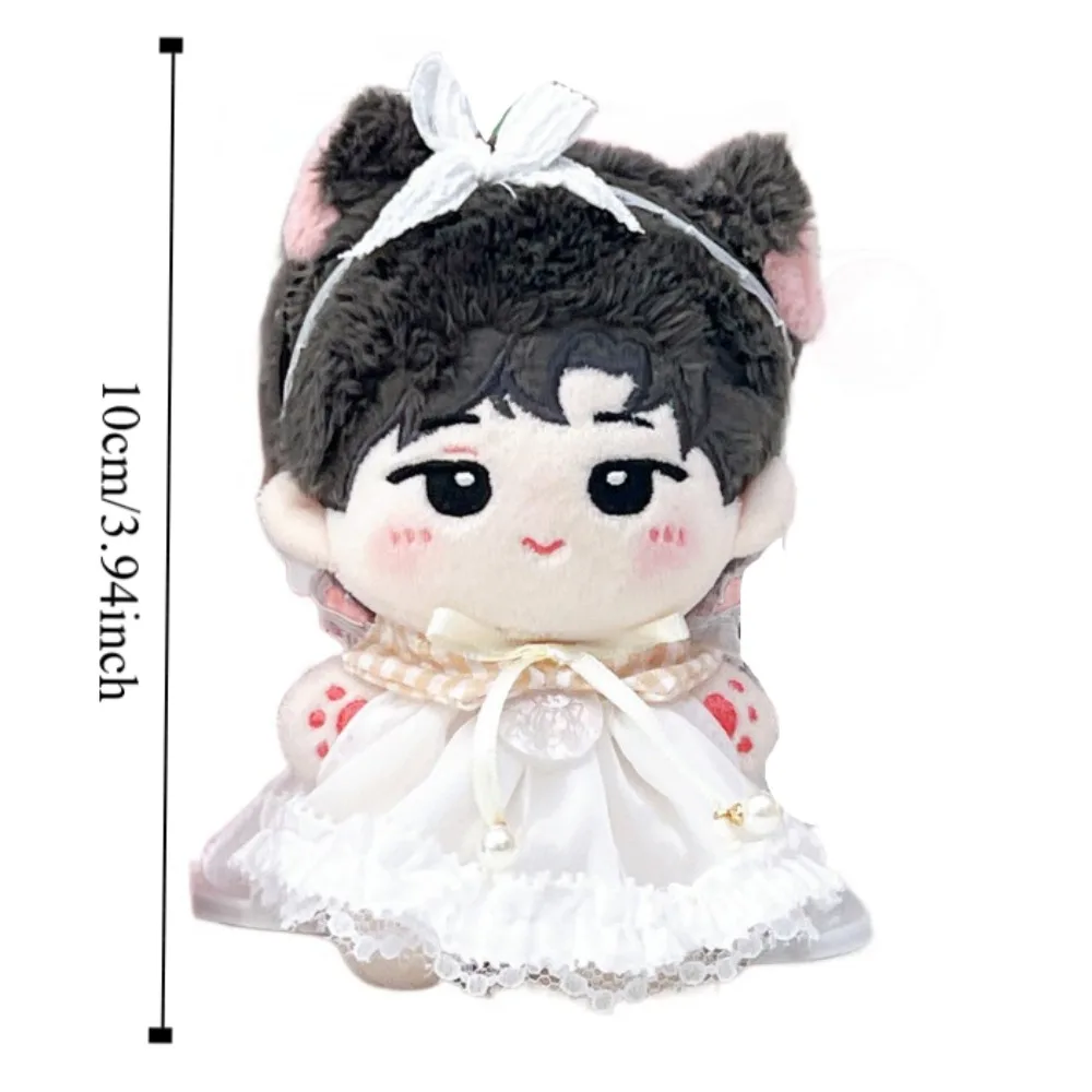 Strap Dress 10cm Cotton Doll Clothes Suit Lovely Doll Clothes Outfit Bow Knot White Doll Dress Up Set 10cm Cotton Doll