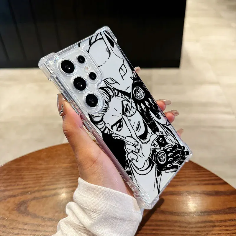 Anime-Inspired JOJO Kujo Jotaro Clear Shockproof Phone Case with Silicon Cover