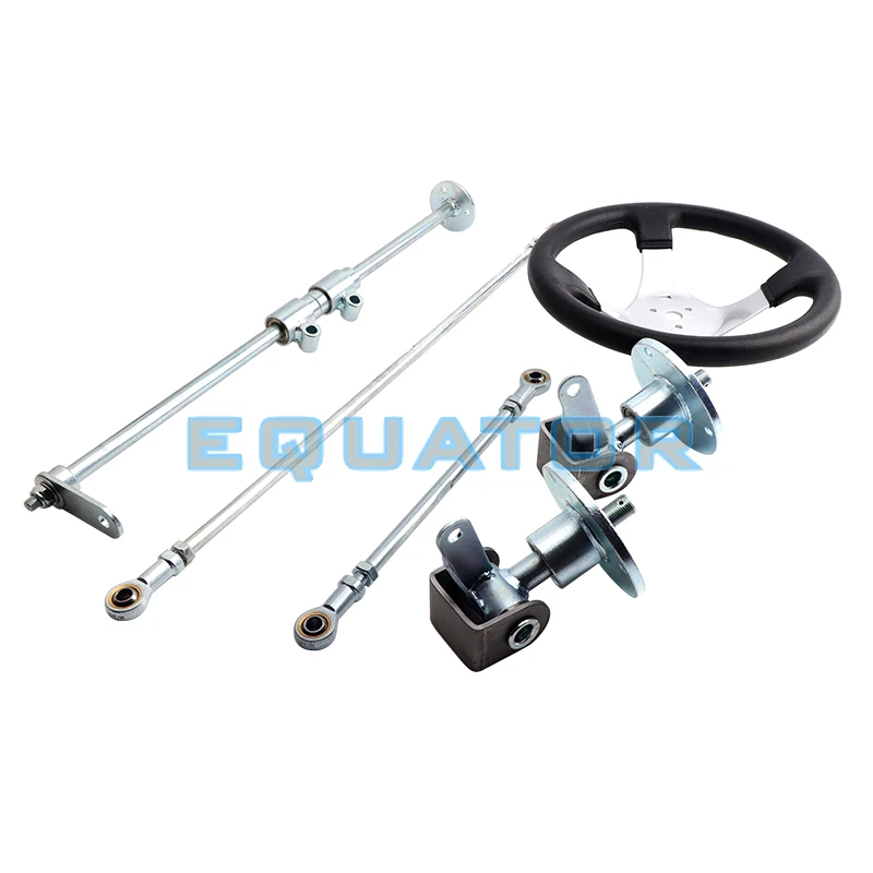 6 Inch Flange ATV Front Steering Gear Rack Joint Tie Rod & Wheel Hub 168cc GO KART UTV Strut Knuckle Spindle Assembly car steering wheel assembly for mercedes benz g class c43 a45 cls400 s65 g63 gls450 glc300 ml retrofit interior auto electronic