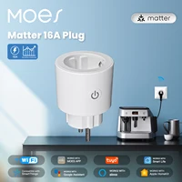 MOES Smart Plug Matter Wi-Fi Socket 16A Smart Timer Outlet Power Monitor Support TUYA  Apple Homekit Work With Google Home Alexa