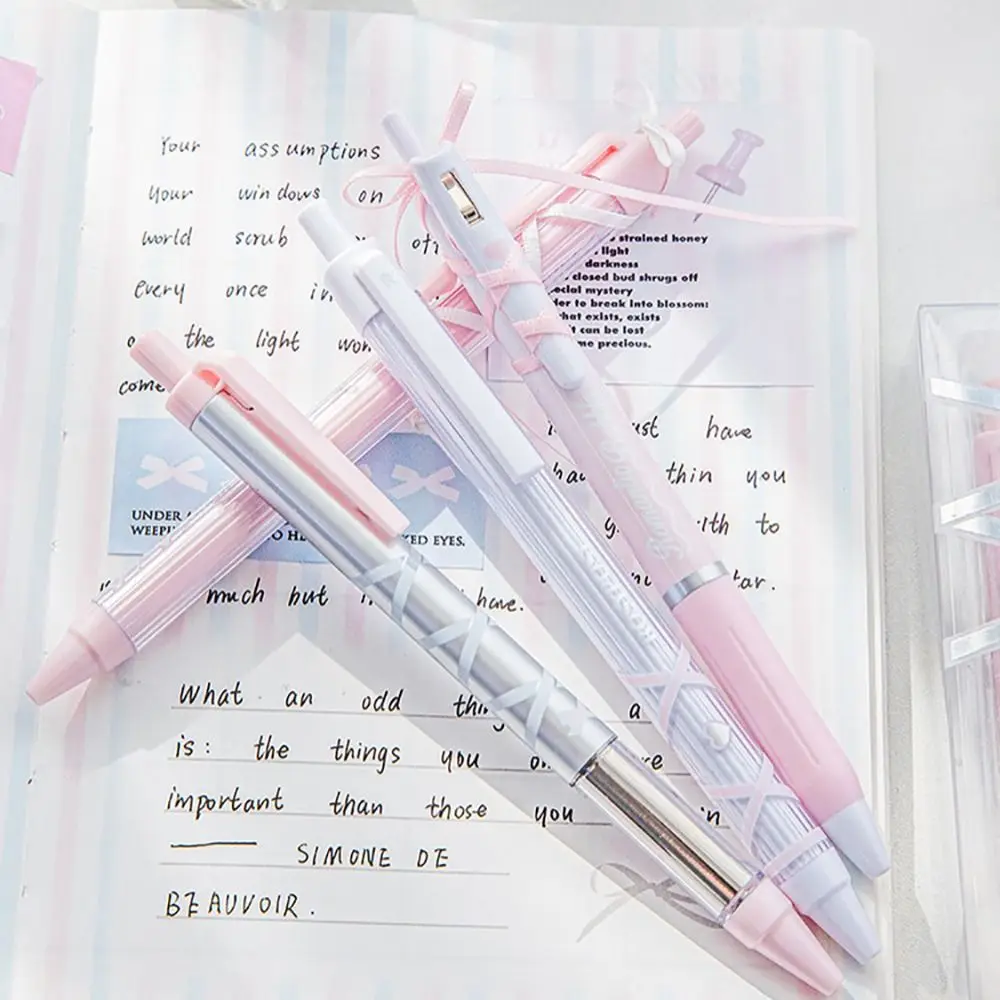 4Pcs/set 0.38mm/0.5mm Gel Pens Set Ballpoint Black Ink Press Gel Pen for Writing Student Supplies Stationery