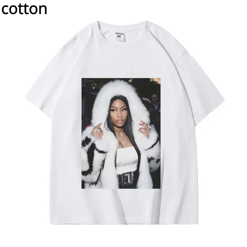 

Футболки Rapper Nicki Minaj с графическим рисунком для мужчин и женщин, винтажная трендовая футболка с коротким рукавом, модные футболки оверсайз в стиле хоп, уличная одежда