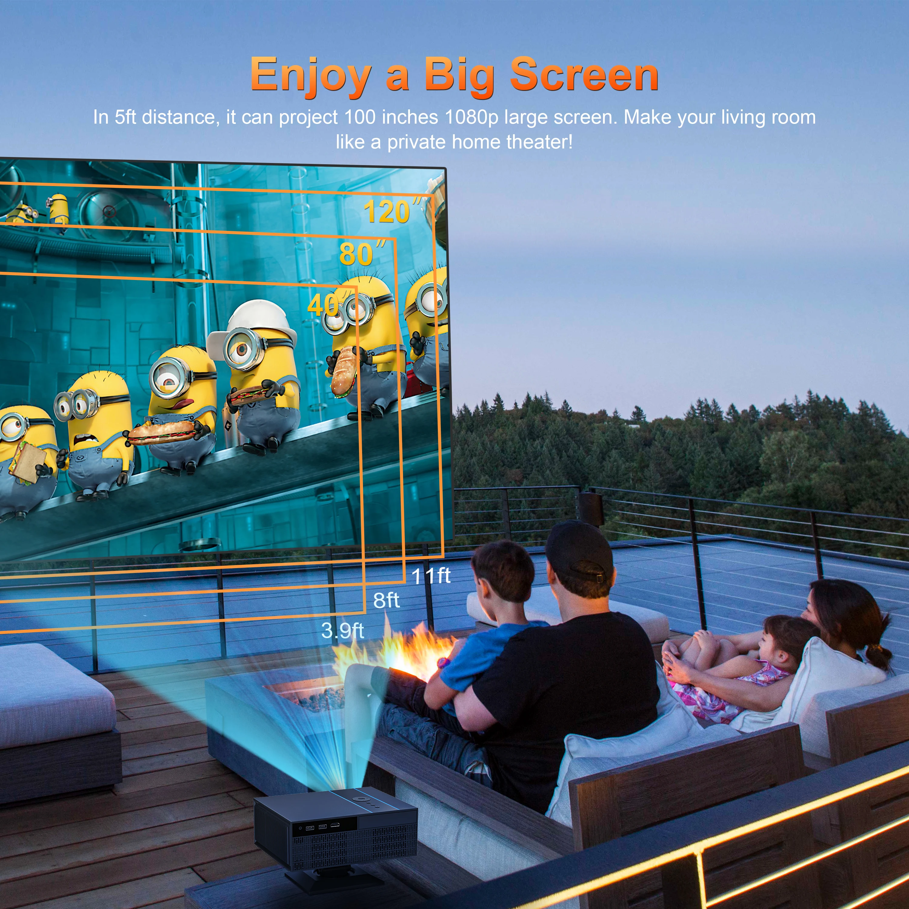 Xnano Projector Support 4k Portable Autofocus Android 13 Dual WiFi 11 BT5.0 Voice Remote Control Home Cinema Outdoor Projetors