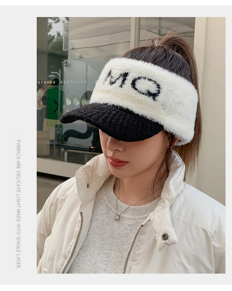 Nuovo elastico lavorato a maglia da donna con berretto caldo antivento da golf con linguetta d'anatra_voghion.com