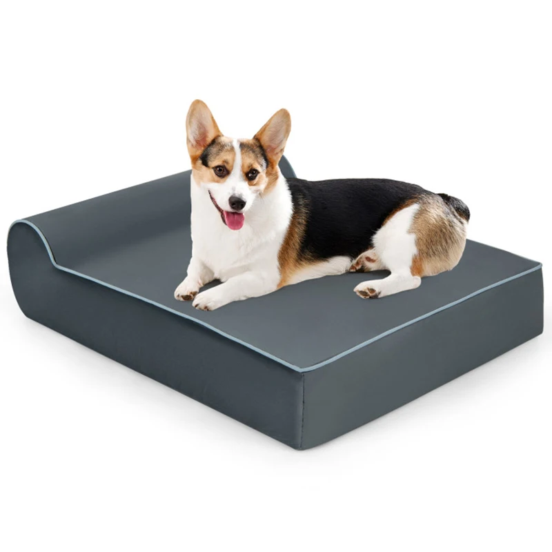 

Double-layer Foam Support High-density Foam Pet Bed for Dogs Cats Orthopedic Dog Bed with Headrest and Removable Washable Cover