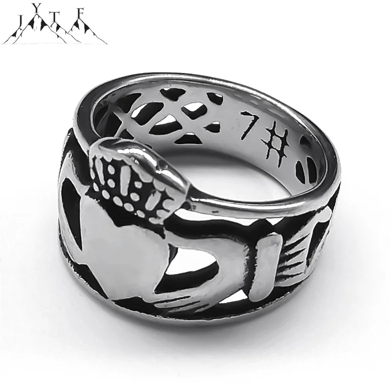 Claddagh Heart Crown Irish Celtic Knot Ring Acciaio Inossidabile Color Argento Love Story Rings Regalo Di Gioielli Di San Valentino Rrrxxxx