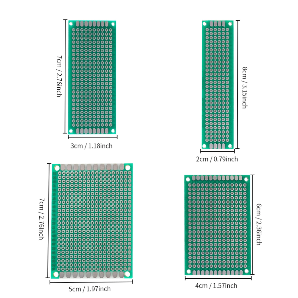 Prototype PCB Board 20PCS/Lot 5x7 4x6 3x7 2x8cm Prototype Single Sided Prototype PCB Diy Universal Printed Circuit PCB Board PCBs Kit Set
