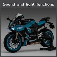 1/12 Yamaha R1M Toy Motorcycle Model Alloy Diecast with Shock Absorption Simulation Scale Motorcycle Model Toys for Kids Gifts 2