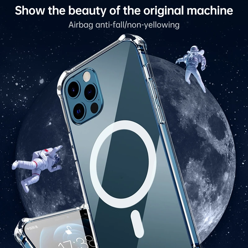 For Huawei P30 Pro Magsafe Case Clear Four-corner Airbag Shockproof PC + TPU Case with Magnetic