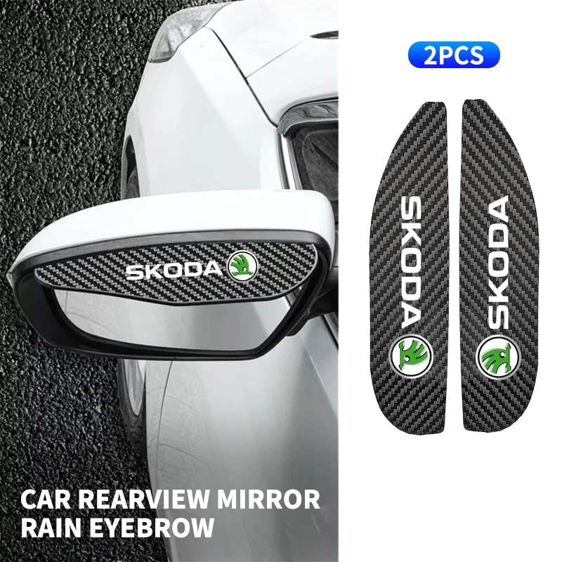 Sodcay Lot De 2 Pare-pluie Pour Rétroviseur De Voiture, En Fibre De Carbone, Pare-soleil, Imperméable, Protection Latérale De 17 Cm, Universelle Pour La Plupart Des Voitures, Camions, SUV (noir