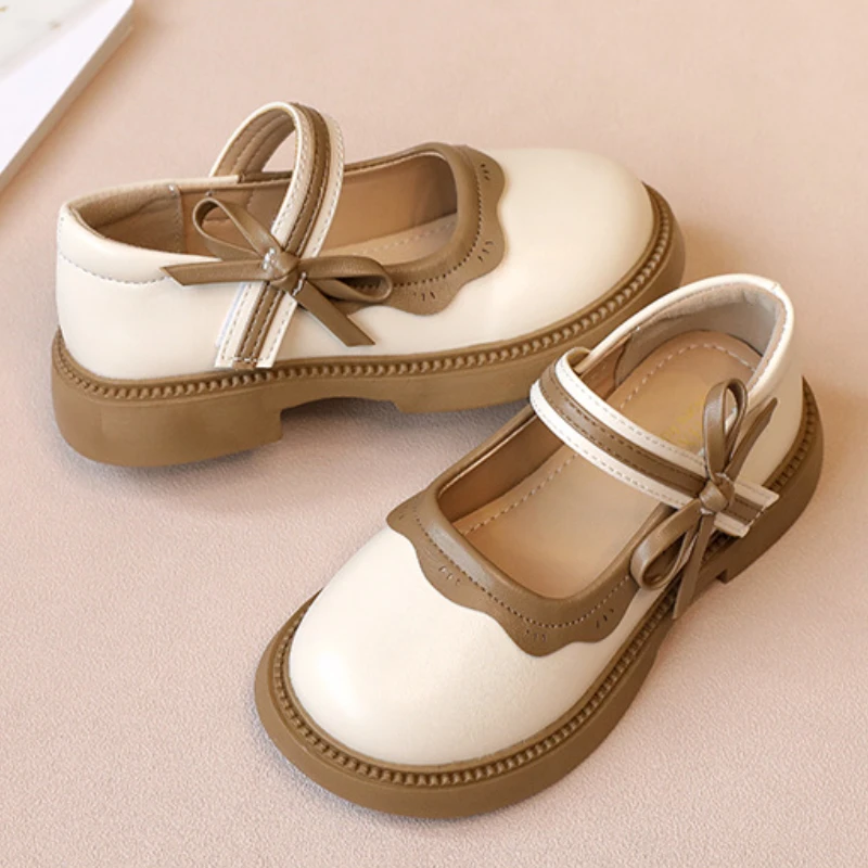 Girl School Shoes Patchwork Princess Shoes for Children Shallow Toddler Ruffled Edge Leather Causal Mary Janes mary jane shoes girls shoes