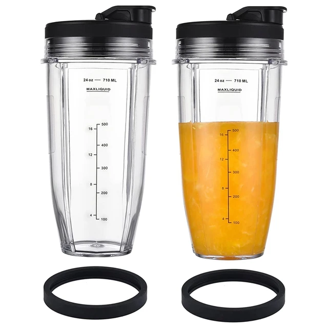 Vaso de licuadora Nutri Ninja de 24 oz con tapa para sorbo y sello para  BL450 BL456 BL480 BL482 BL640 BL642 BL682 BN401 BN751 BN801 Foodi SS101  SS151