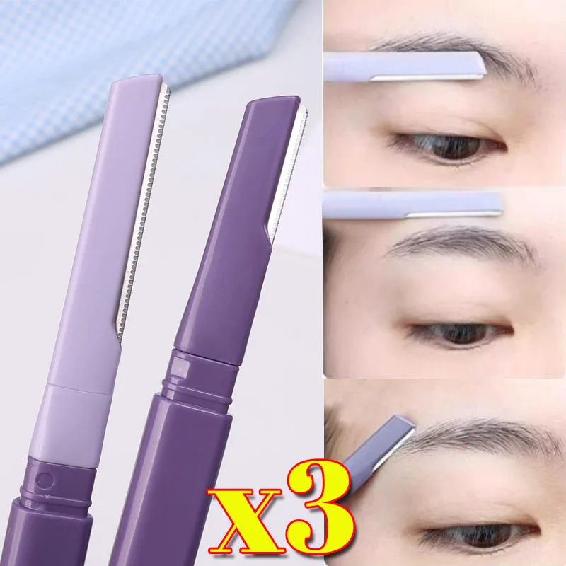 Double-ended Eyebrow Trimmer Blade Safe Eyebrow Knife Face Hair Removal Scraper Shaver Professional Brow Makeup Beauty Tools