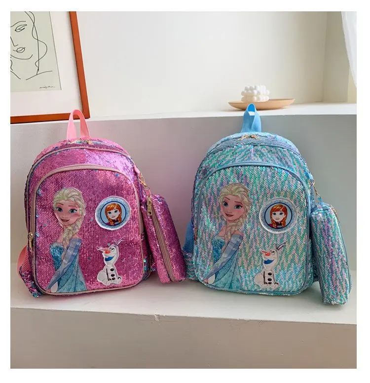 Multi-função de Grande Mochila de Viagem ao ar Moda Lantejoulas Senhoras Bonito Mochila Congelado Elsa Pai-filho Capacidade Livre Pacote 23 Computers & Electronics