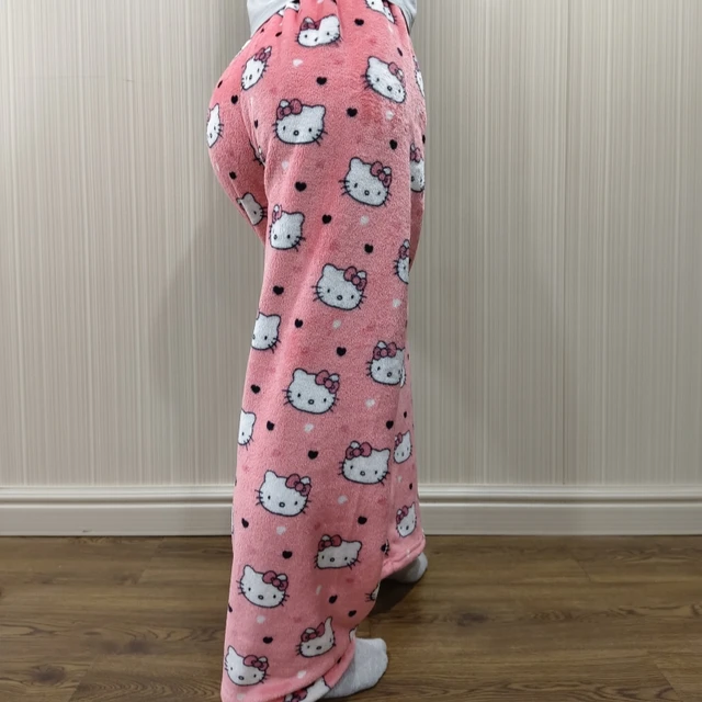 Sanrioハローキティのフリースパジャマ、女性用パンツ、ハロウィーンの 