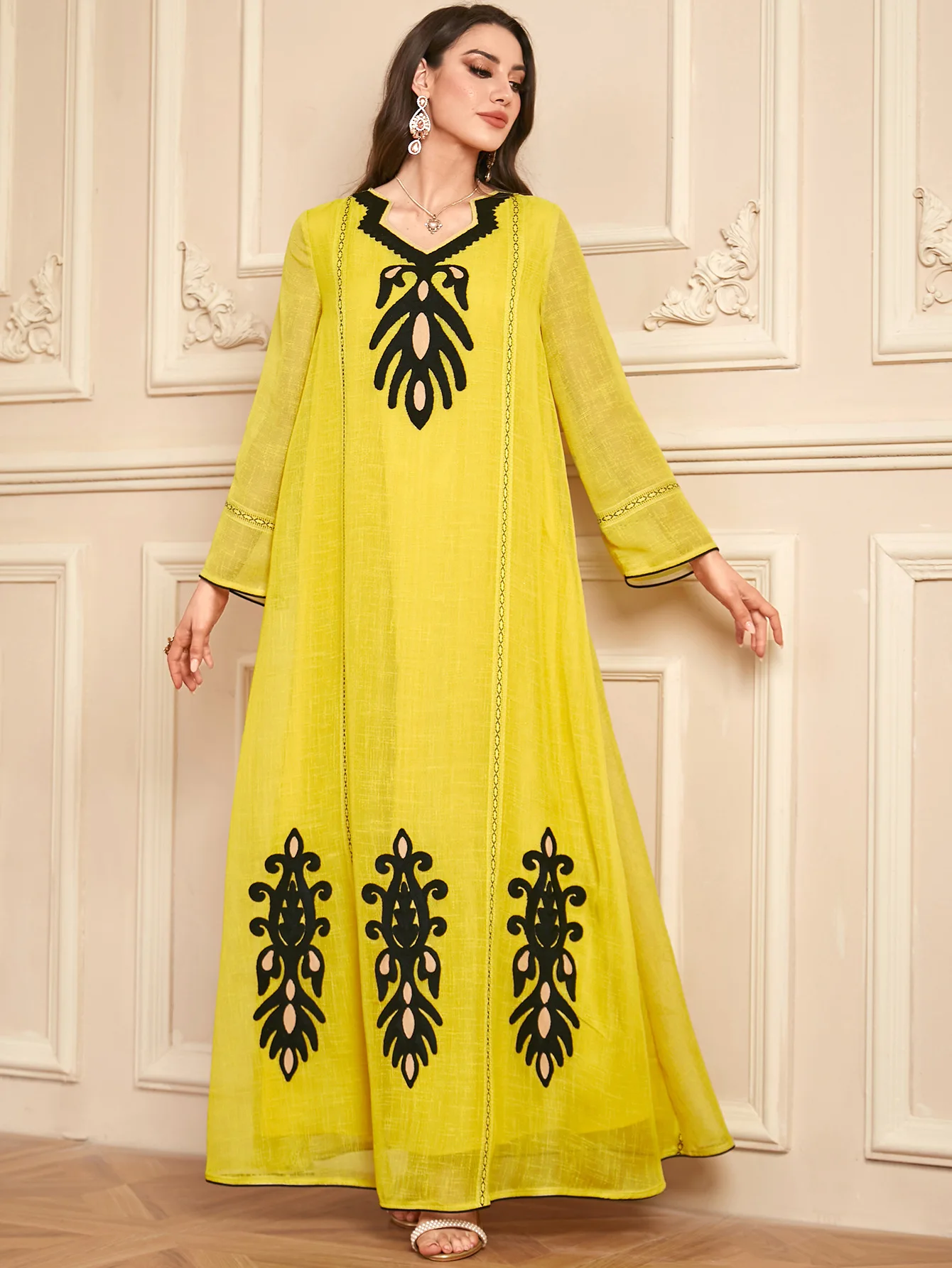 فستان رمضان المغرب المطرز للنساء فساتين الحفلات الإسلامية عبايات جلابية دبي عيد الإسلام فيستدوس السعودية رداء طويل