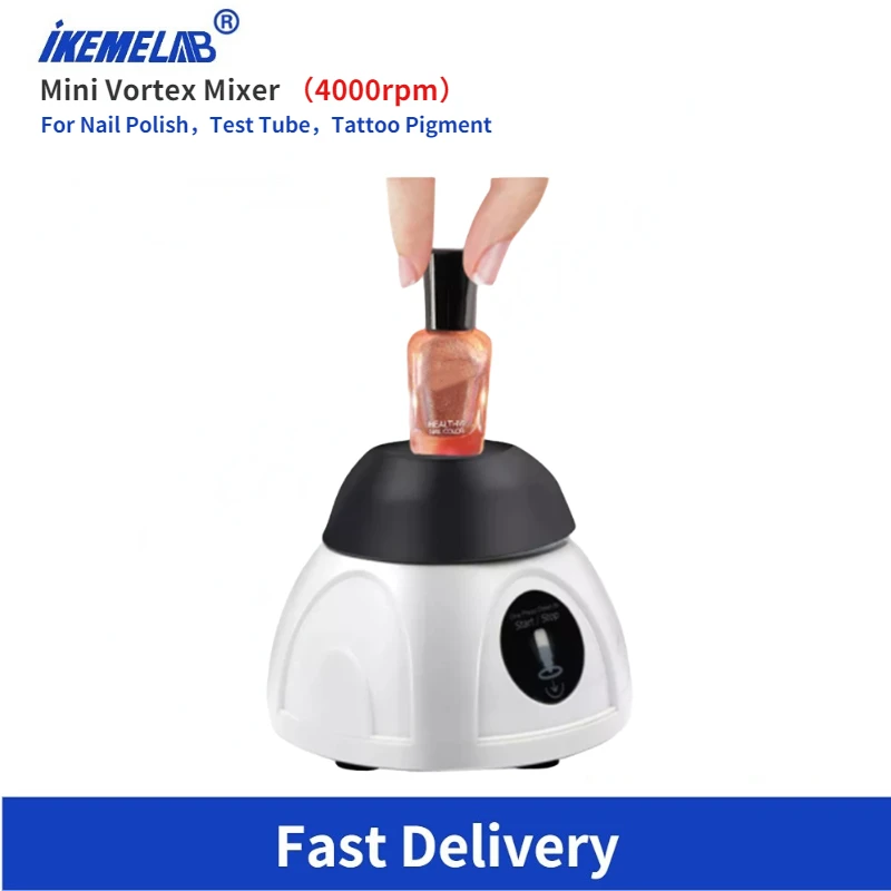 IKEME Lab Mini Vortex Mixer 4000rpm Small Portable Mixer Nail Polish Ink Tube Shaker Tattoo Pigment Mixing Machine vortex mixer