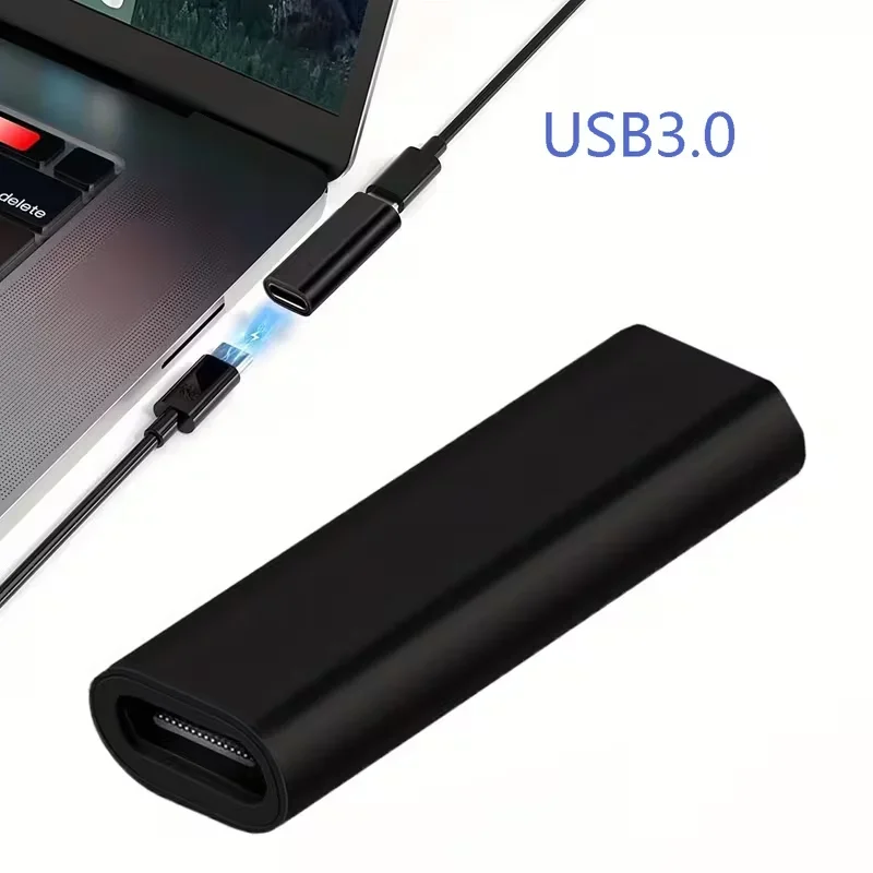 High-Speed Black USB-C Female to Female Connector Extension Coupler
