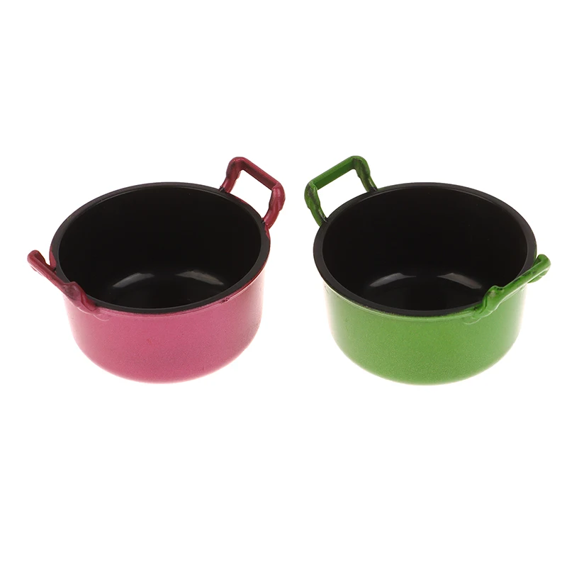 **1/12 Dollhouse Simulation Soup Pot Model Dollhouse Miniature Kitchen Cooking Pot Saucepan Decoration Dolls House Accessories