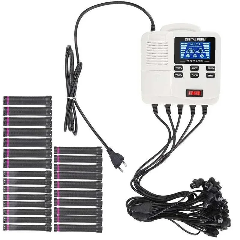 

Digital Hair Perm Machine PTC Heating Hair Curler Waver with Hair Rollers Salon Barber Shop Hairdressing Device for 110V-240V