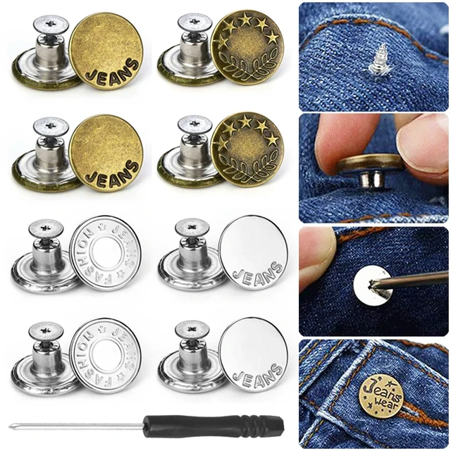 Botones de Metal para Vaqueros, de 5 piezas cierre a presión, ajuste  perfecto, giro de uñas sin costura, venta al por mayor - AliExpress