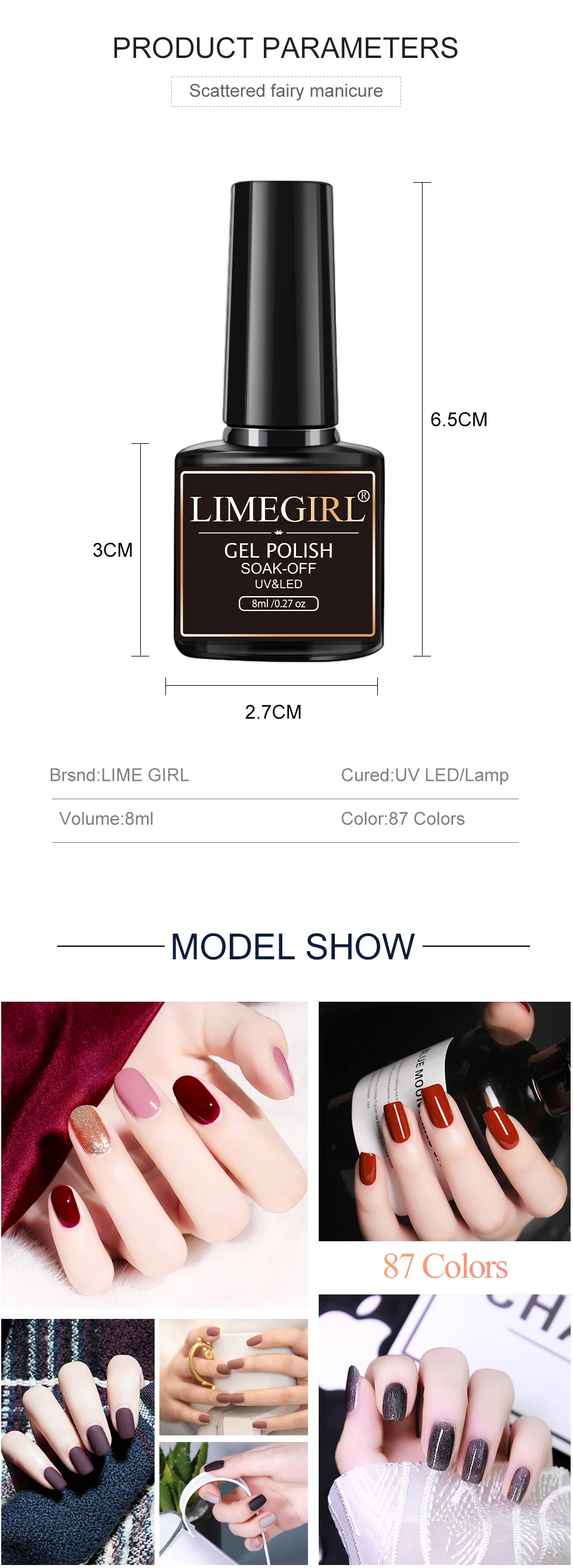 Limegirl Acrylic Nail Kit with UV LED Lamp and Gel Polish Set