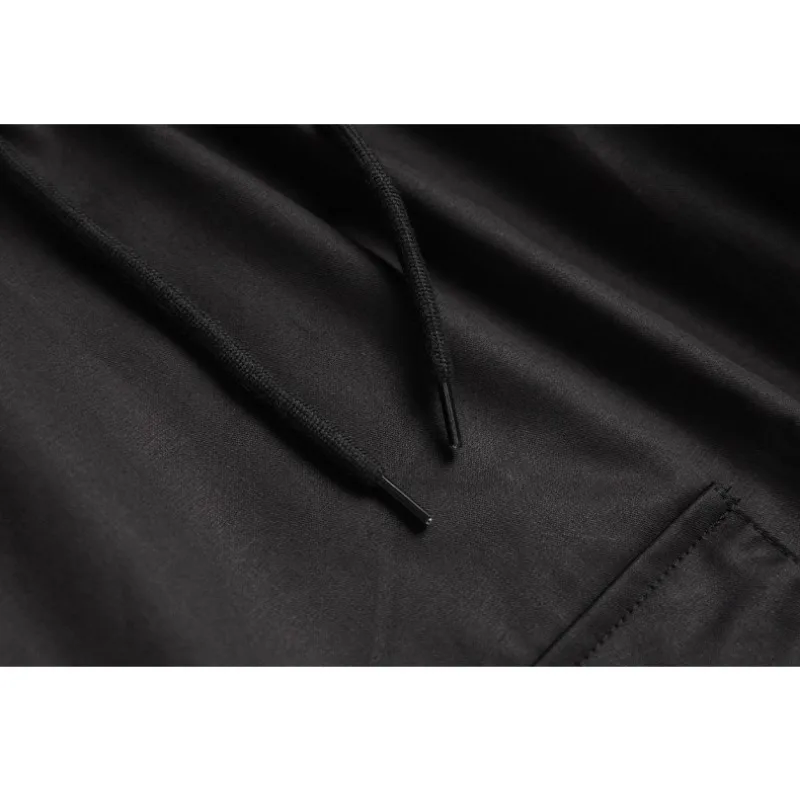 Casual Pants for Men Multi-pocket Summer Thin Loose Knee Length Streetwear High Street Wide Shorts Elastic Waist Cargo Shorts