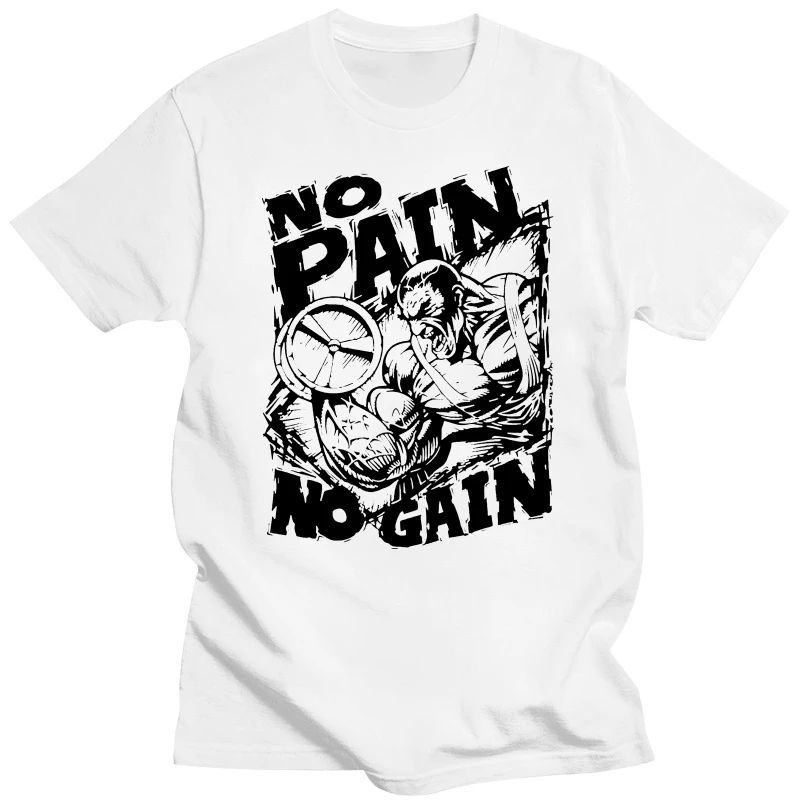 

No Pain No Gain T-Shirts Branded Summer Pattern HipHop Top Tshirt For Men Short Sleeve Great Hot Sale Design