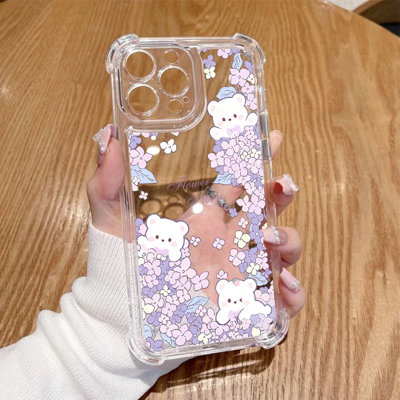 Pixel Series Happy Animal Transparent Phone Case Cover