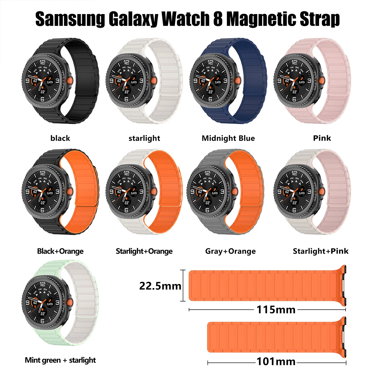 Universal Silicone Magnetic Loop Bracelet Strap