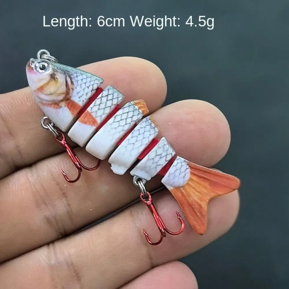 2024 Deep Diving 6 Segment Fishing Lures Bass Crankbaits Lifelike Eyes Bionic Bait 6cm 4.5g 5 Segment Plastic Hard Crank