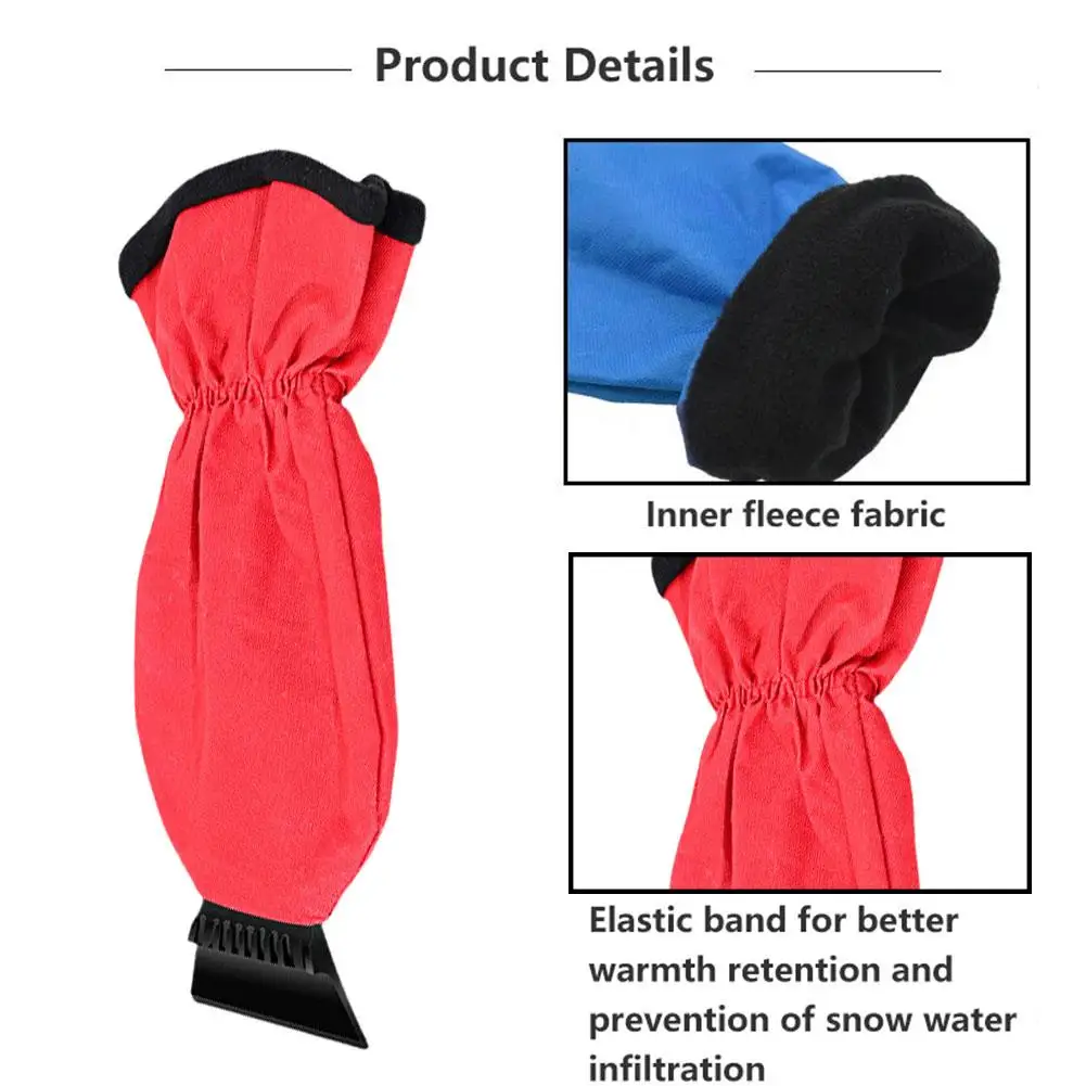 

Snow Removal Thickened Sheath Waterproof Winter Tool Car Ice Scraper For Winter With Glove Ice Cleaner With Glove Heat-retaining