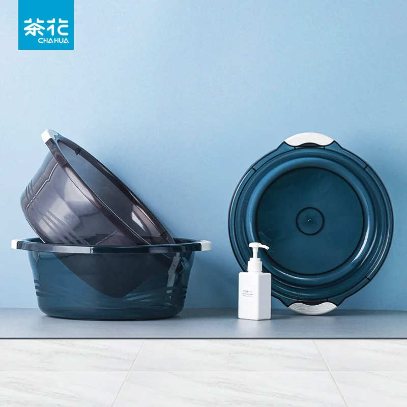 

Double Ear Transparent Plastic Washbasin, Premium Thickened, Large, Ultimate Solution for Your Washing Needs