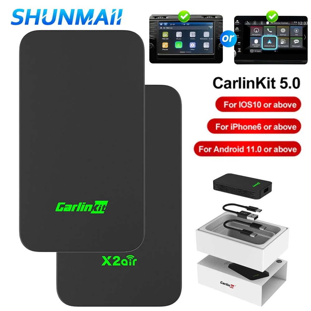 CarlinKit 5.0 CarPlay Android Auto AI Box Wired to Wireless Adapter Dongle Smart Car WiFi Auto Connect Volkswagen Skoda wireless carplay adapter