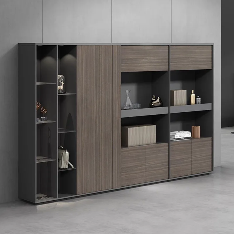 Wooded Display Filing Cabinet Storage Space Italian Open Office Cupboards Modern Shelves Comodas Con Cajones Modular Furniture wooded locker filing cabinet open italian space doors office cupboards accent vertical meuble de rangement modular furniture