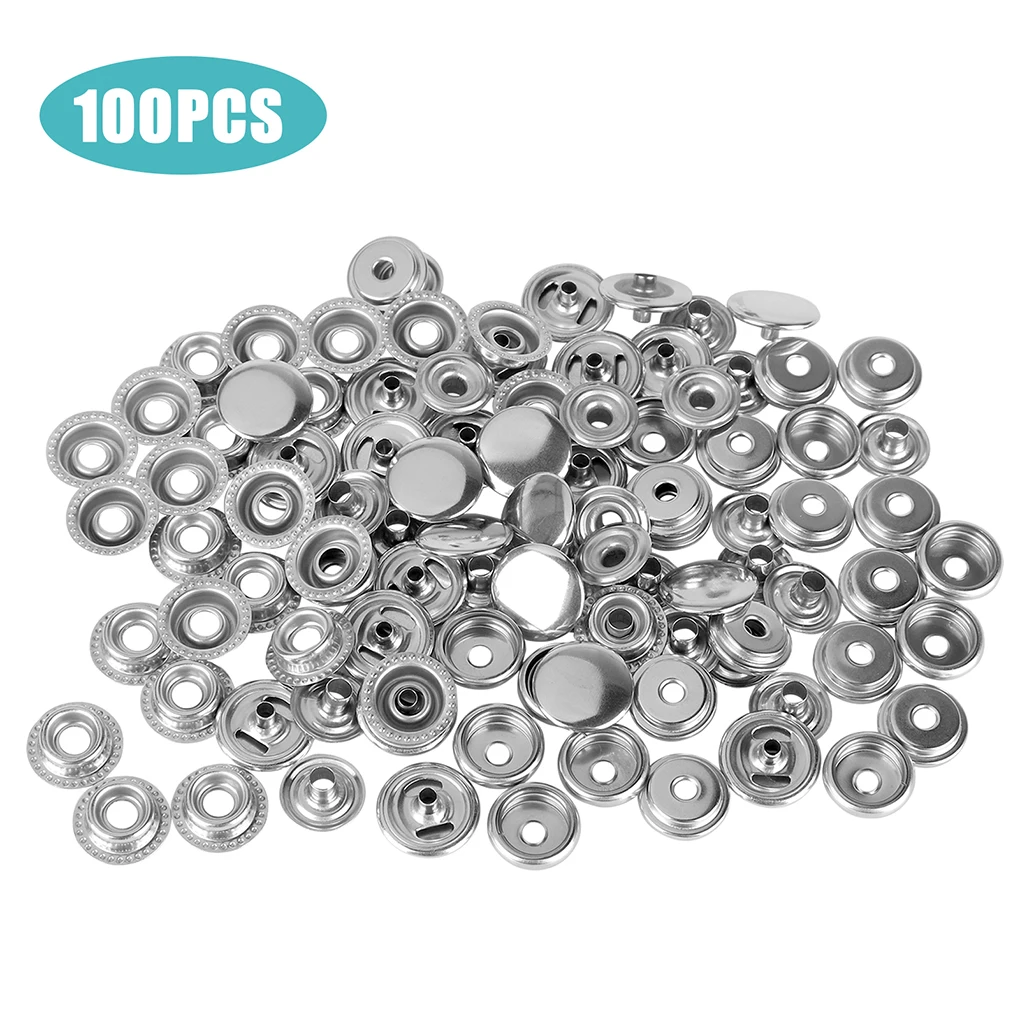

100 Pieces Kit Boat Canvas Snap Button Portable Anti-corrosive Leathercraft Clothing Handbag Fastener Accessories