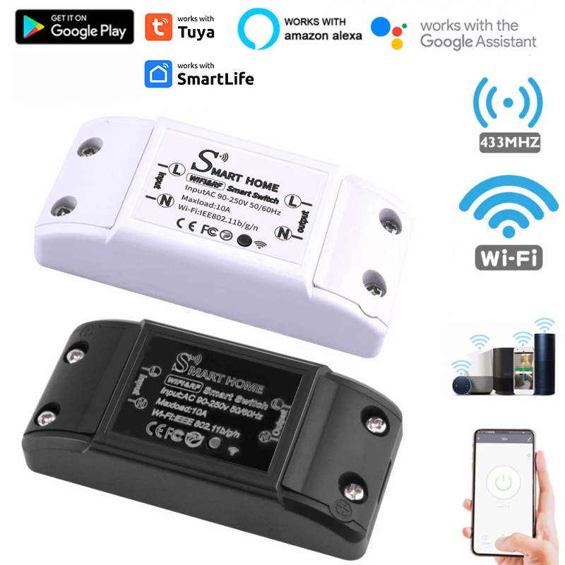 

Смарт-выключатель Tuya с поддержкой Wi-Fi, 433 МГц