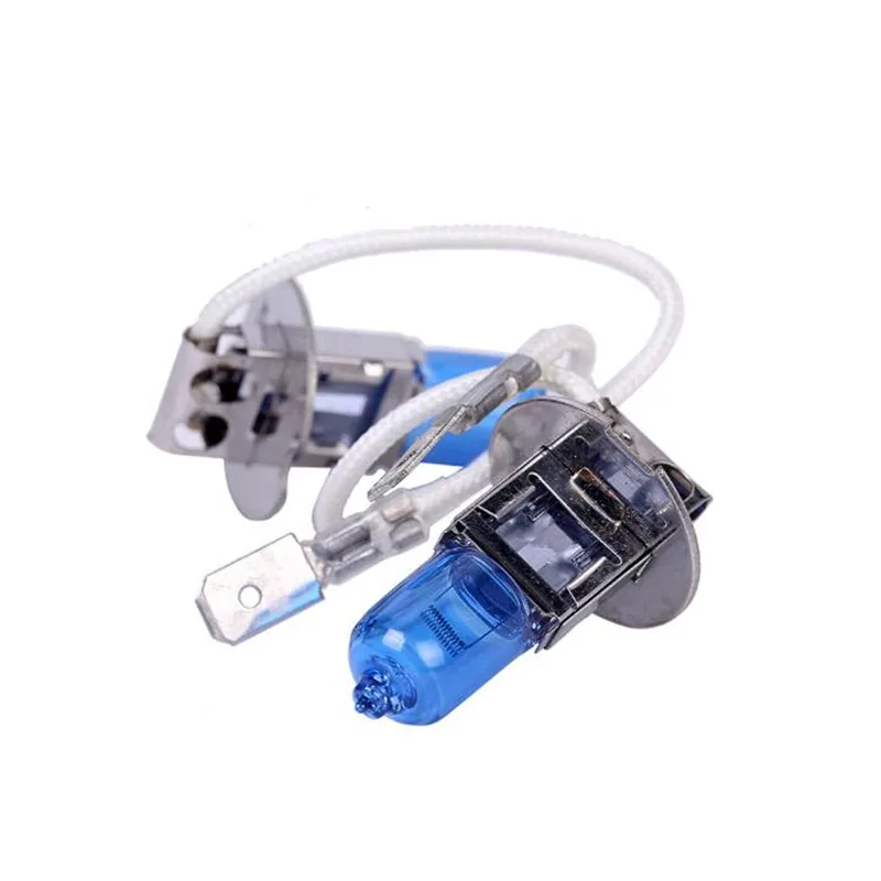 KULUZE 10개입 H3 자동차 할로겐 램프 12V55W 슈퍼 화이트 5500K 석영 유리 자동차 라이트 100W Pk22s 헤드램프 안개등 전구 도매