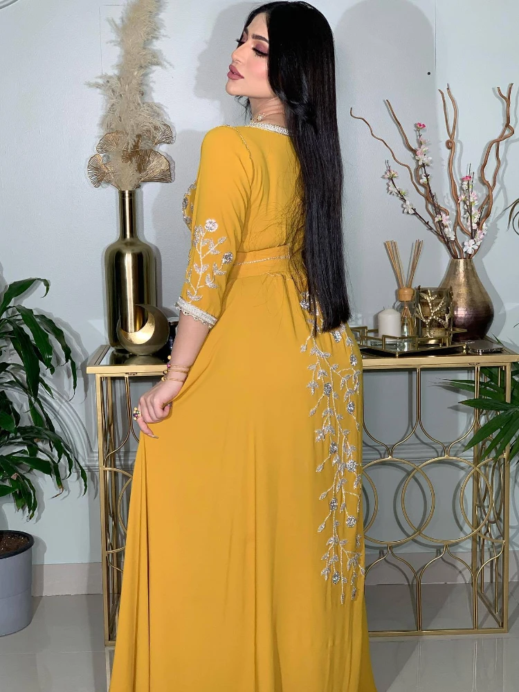 India Muslim Abaya Dresses Women Wedding Evening Party Dress Elegant  Lace-up | eBay