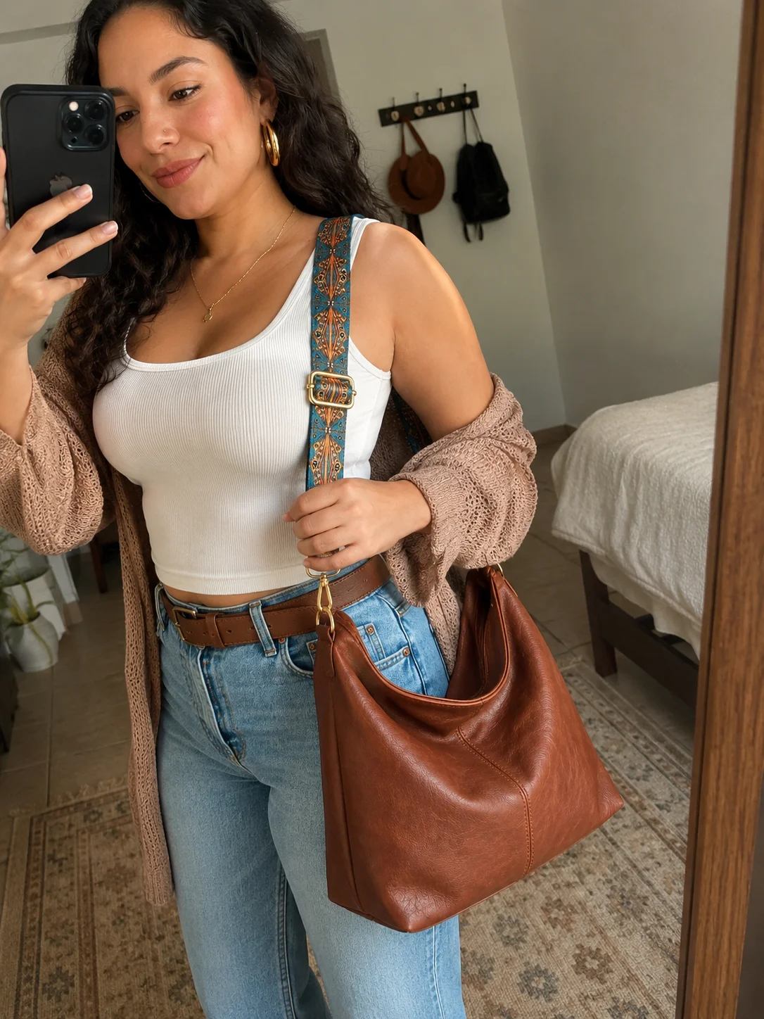 Große Damen-Handtasche, modische Umhängetasche, Schultertasche mit verstellbarem Riemen, lässige Reisetasche, Arbeitstasche
