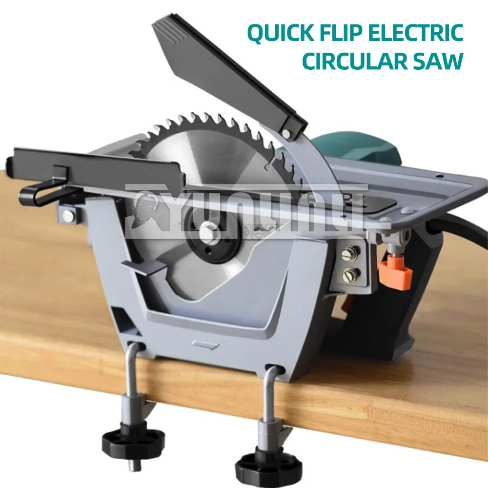 8 Inch Inverted Circular Saw Household Woodworking Saw Electric Circular Saw Flip Table Saw Circular Saw Cutting Machine upgraded woodworking bearing wheel press aluminum alloy multifunctional inverted carving electromechanical circular table saw
