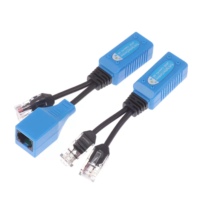 1Set Kit cavo POE RJ45 Splitter Combiner CCTV Cavo adattatore POE Cavo di alimentazione passivo per telecamera IP - immagine 2