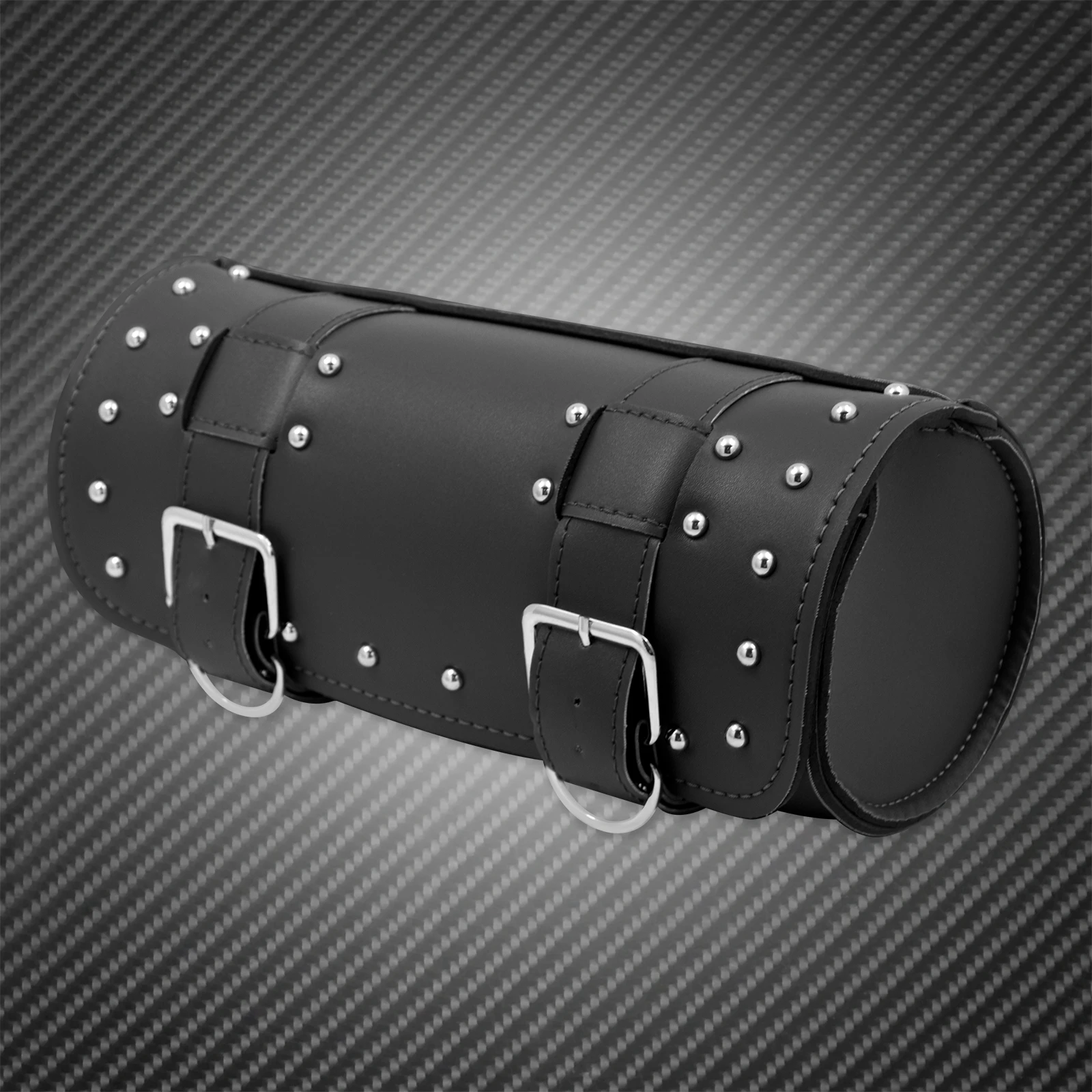 Leather Motorcycle Saddlebags with Front Tool Pouch - Side Storage Luggage Bags