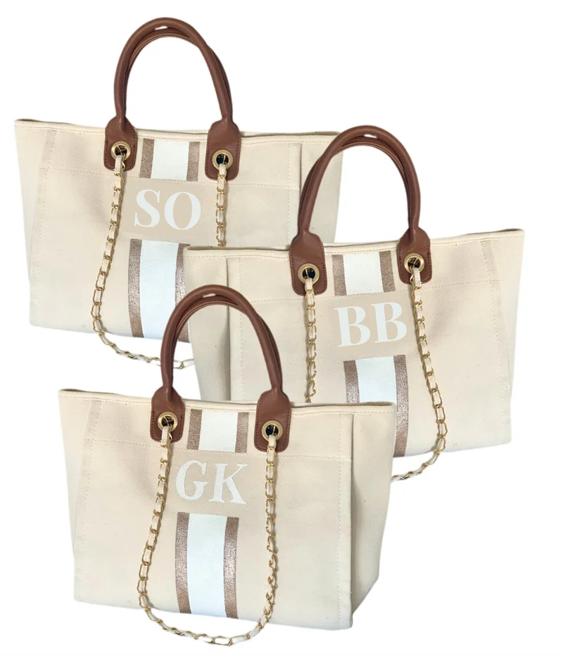 luxury-canvas-stripe-tote-bags-personalised-monogram-tote-bags-canvas-chain-beach-shoppers-personalized-beach-totes