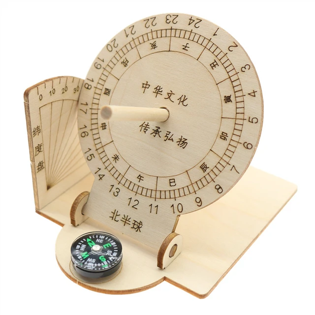 Reloj Solar ecuatorial, Kit de construcción de madera artesanal para  estudiantes, enseñanza, reloj marítimo náutico, brújula, regalo de  cumpleaños - AliExpress