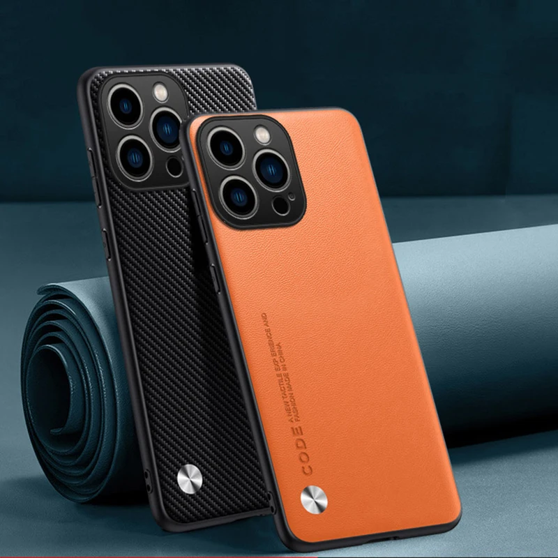 EUCAgazfraîchement-Coque de téléphone en cuir ultra fin, coque arrière souple antichoc, peau unie, iPhone Pro Max Poly XS Max