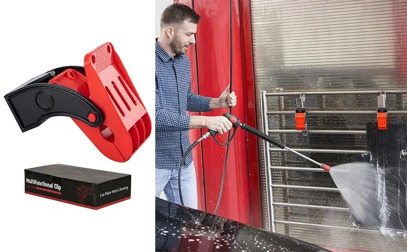 

Wall-Mounted Car Mat Clips Floor Mat Holder Space-Saving Mat Floor Mat Clips Holder Floor Non-Slip Mat Holder For Car Wash