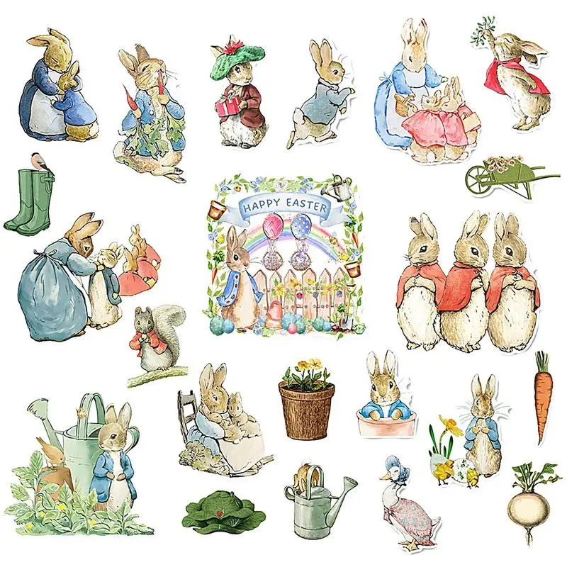 

Easter Fridge Magnets 22pcs Cartoon Bunny Rabbit Car Decals Cartoon Refrigerator Sticker Decals Easter Decorative Door Stickers