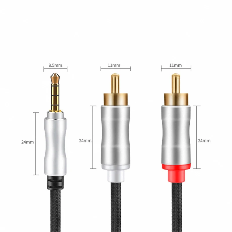 para 2rca Duplo Lotus Áudio Cabo Adaptador Telefone Conexão Áudio 3.5 mm Jack Male to Rca Vídeo av 3.5 mm c Splitter 3.5 mm - Imagem 4