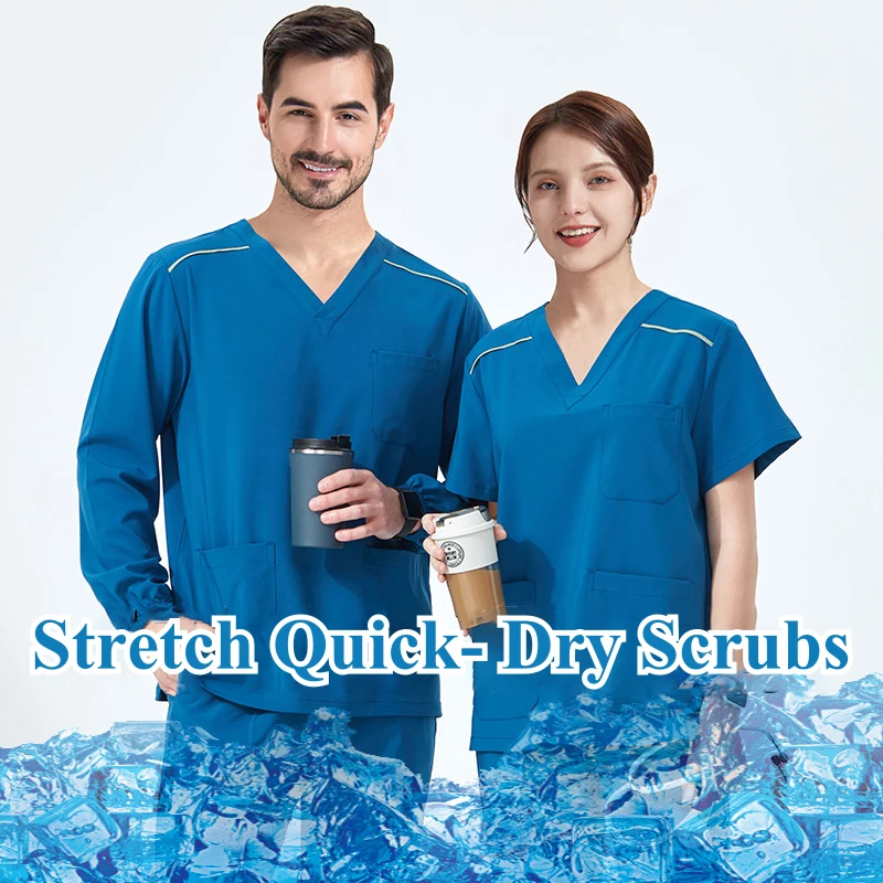 

UltraAir™ Stretch Scrubs Quick-Dry Medical Uniforms Nurse Doctor Workwear Top and Pant Hospital Dental Clinic Outfits S05-01